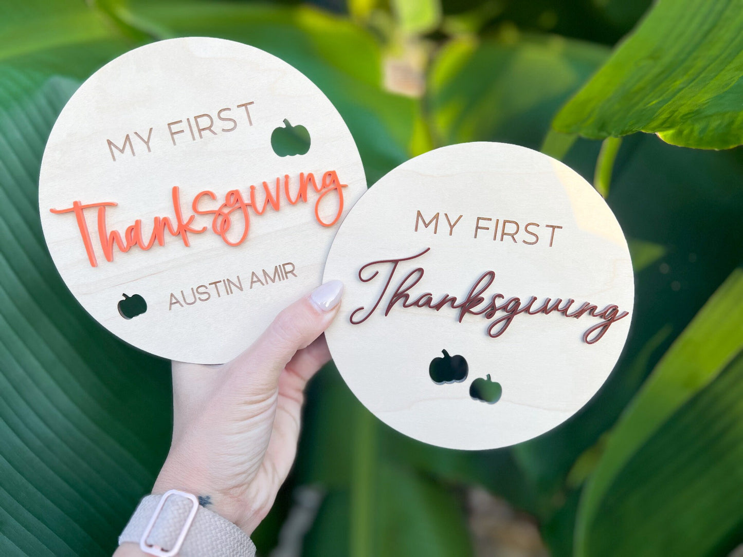My First Thanksgiving Sign, My First Holiday Milestone, Baby's First Thanksgiving, Newborn Photo Prop, Personalized Baby Thanksgiving Sign