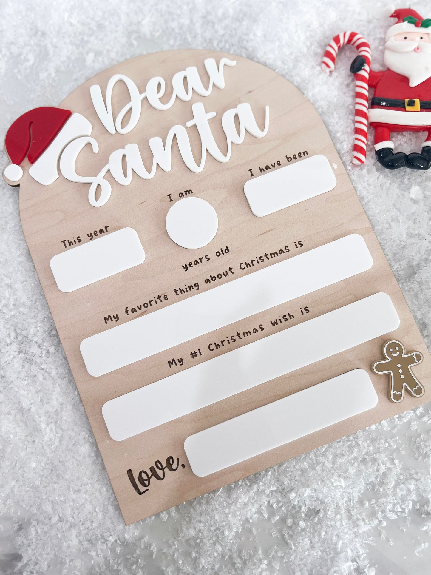 Dear Santa Board, Letter to Santa Board, Kids Christmas List Sign, Dry Erase Christmas Eve Sign, Dear Santa Wish List, Kids Christmas Letter