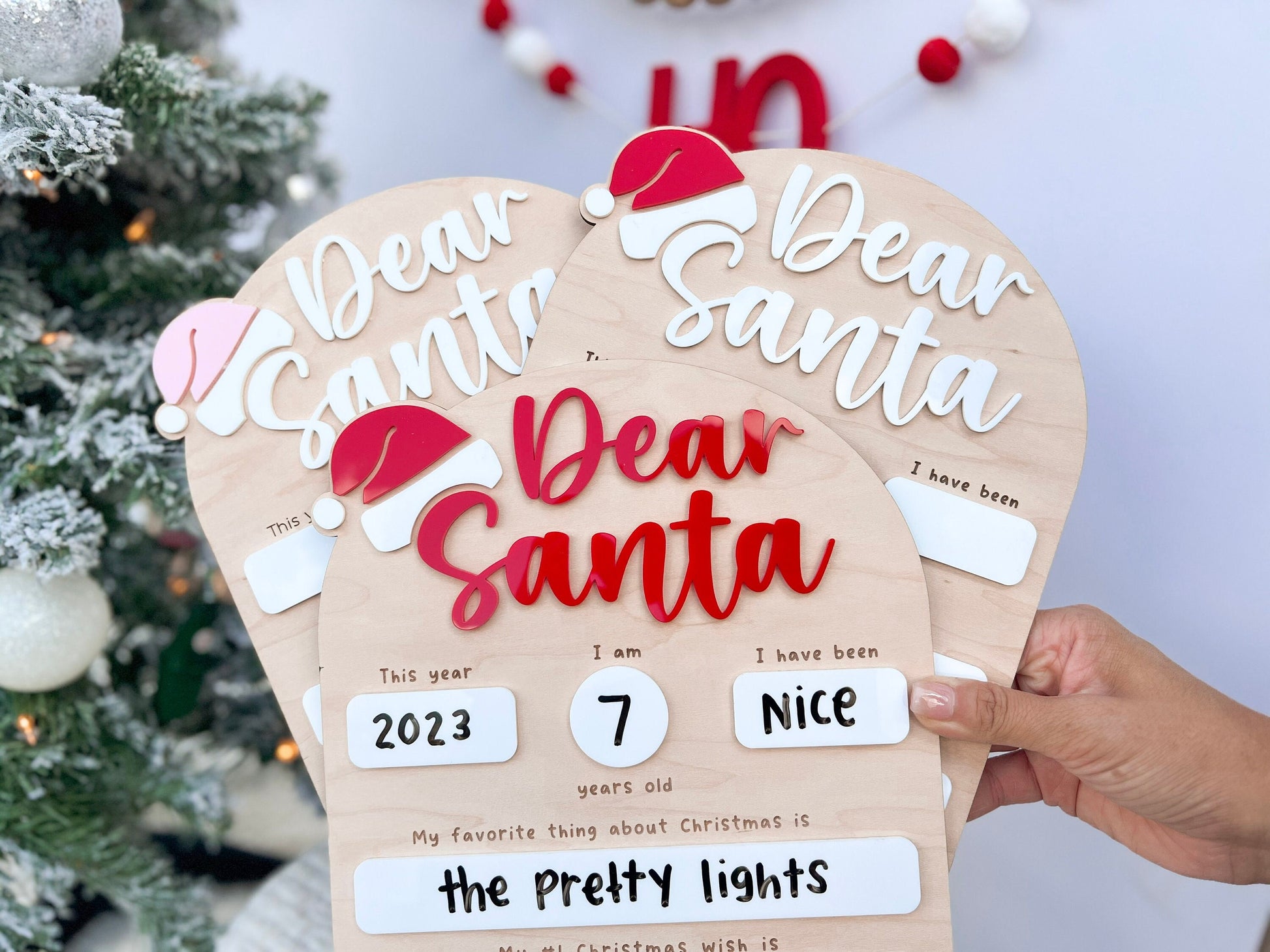Dear Santa Board, Letter to Santa Board, Kids Christmas List Sign, Dry Erase Christmas Eve Sign, Dear Santa Wish List, Kids Christmas Letter