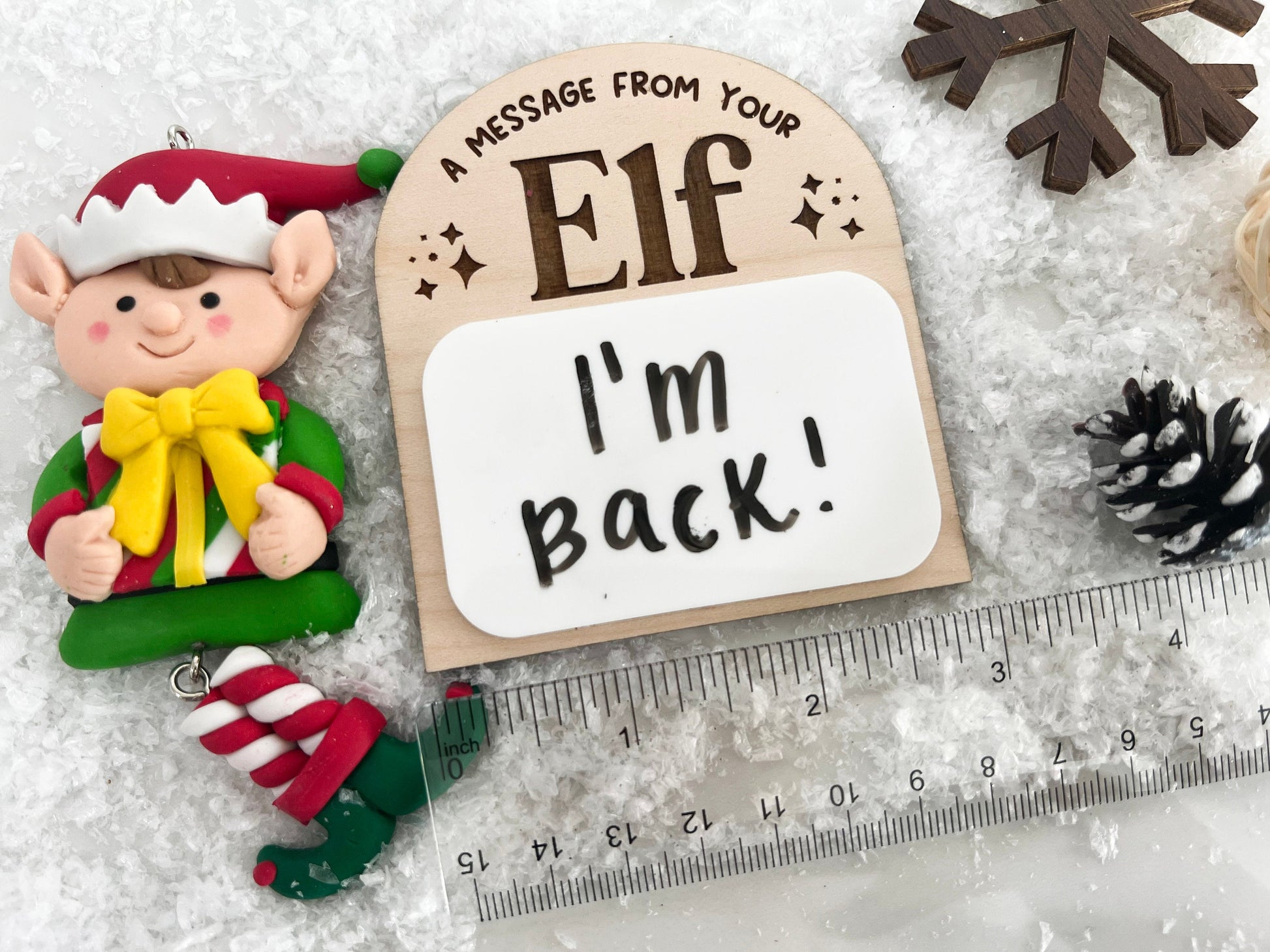 Message from your Elf Sign, Dry Erase Board Reusable Elf Prop, Christmas Decor, Mini Elf Dry Erase Board, Elf accessory, Elf Kit Idea
