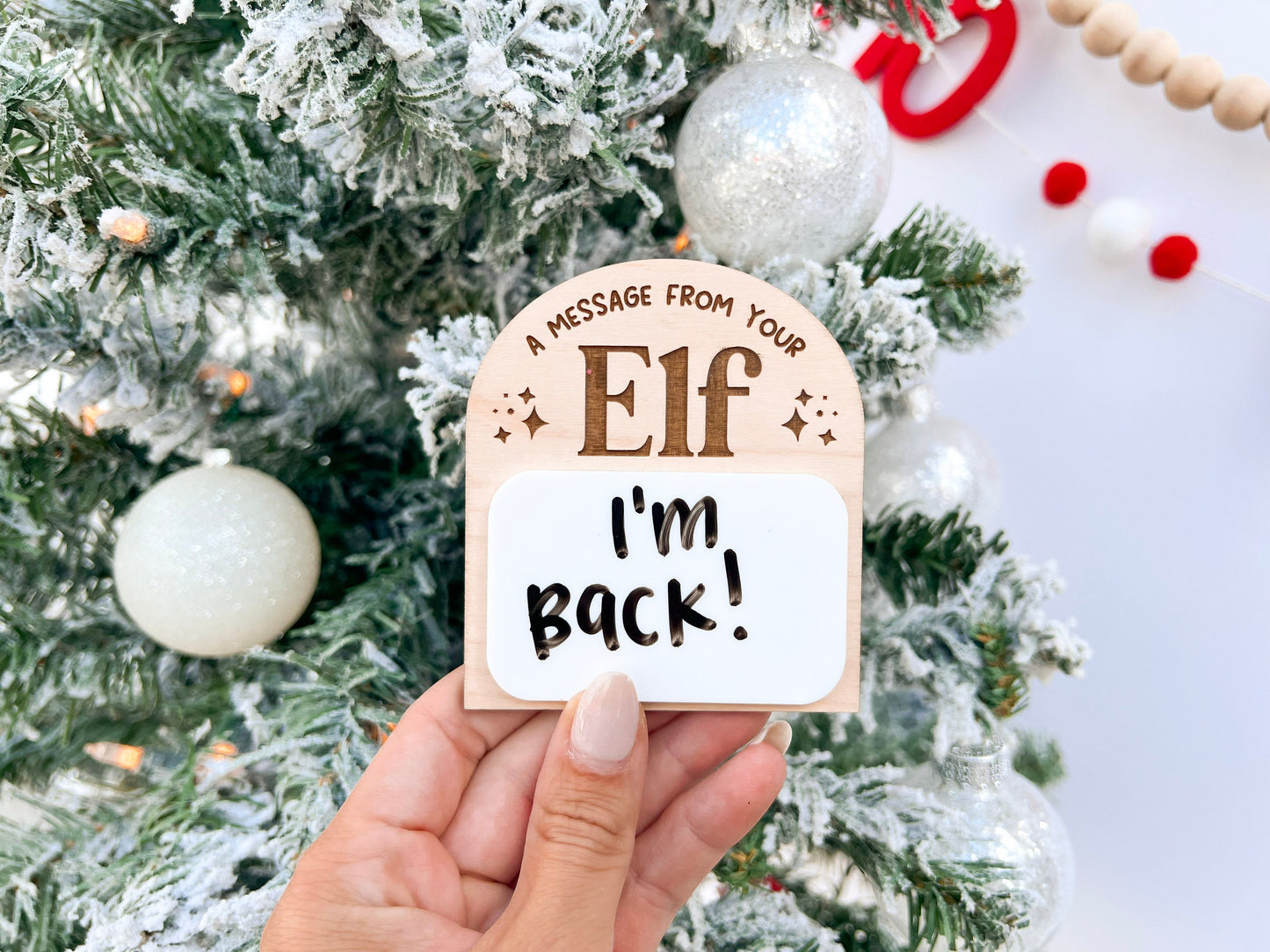 Message from your Elf Sign, Dry Erase Board Reusable Elf Prop, Christmas Decor, Mini Elf Dry Erase Board, Elf accessory, Elf Kit Idea