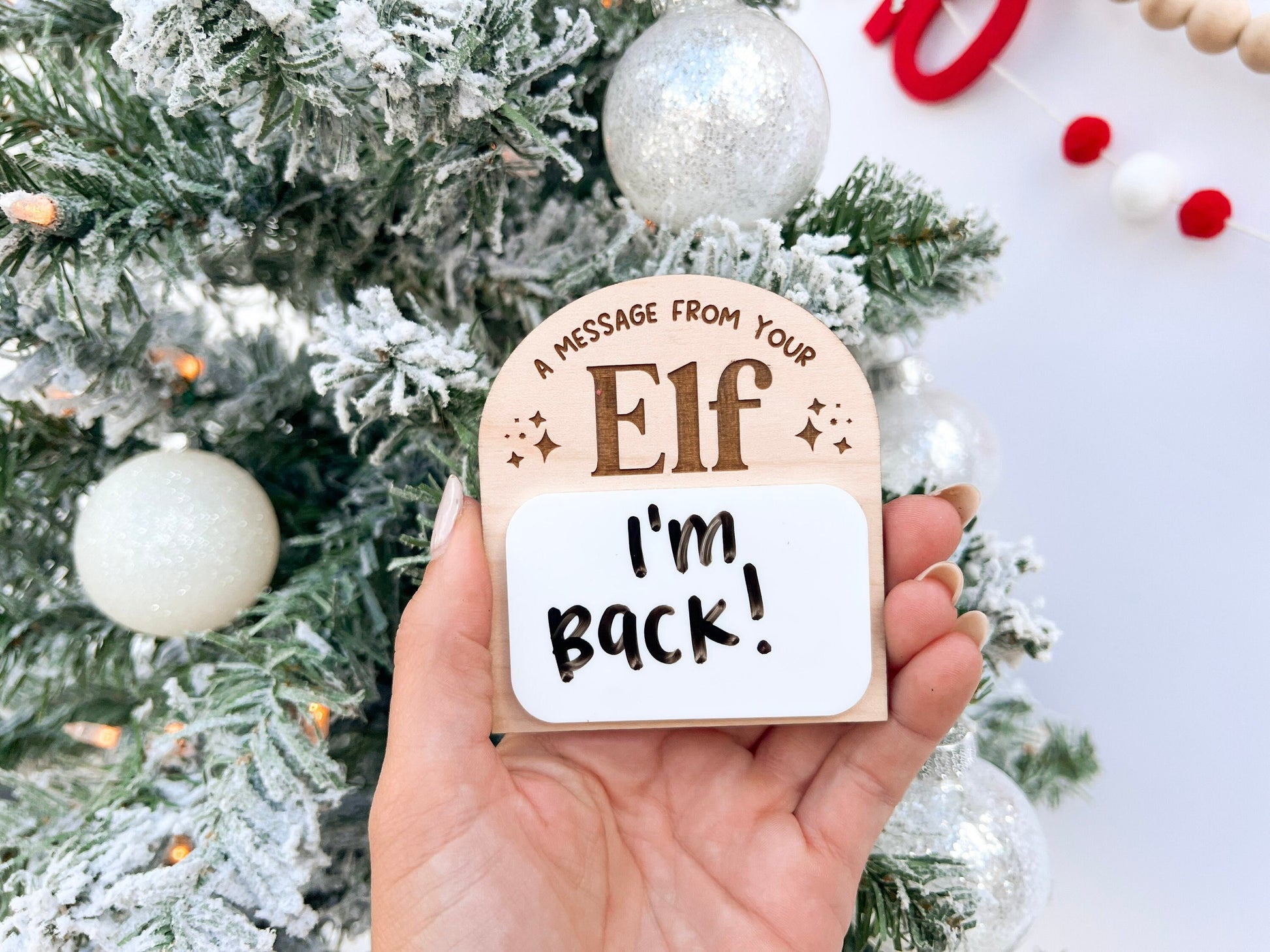 Message from your Elf Sign, Dry Erase Board Reusable Elf Prop, Christmas Decor, Mini Elf Dry Erase Board, Elf accessory, Elf Kit Idea