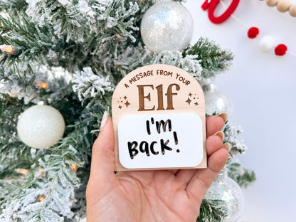 Message from your Elf Sign, Dry Erase Board Reusable Elf Prop, Christmas Decor, Mini Elf Dry Erase Board, Elf accessory, Elf Kit Idea