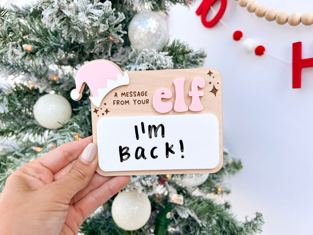 Message from your Elf Sign, Elf accessory, Dry Erase Board Reusable Elf Prop, Christmas Decor, Mini Elf Dry Erase Board, Elf Kit Idea