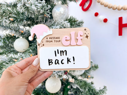 Message from your Elf Sign, Elf accessory, Dry Erase Board Reusable Elf Prop, Christmas Decor, Mini Elf Dry Erase Board, Elf Kit Idea