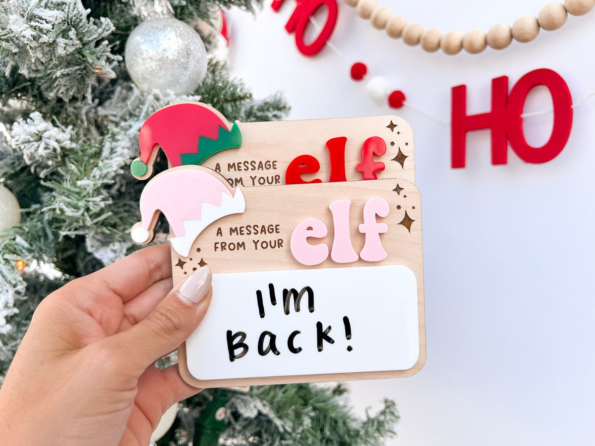 Message from your Elf Sign, Elf accessory, Dry Erase Board Reusable Elf Prop, Christmas Decor, Mini Elf Dry Erase Board, Elf Kit Idea