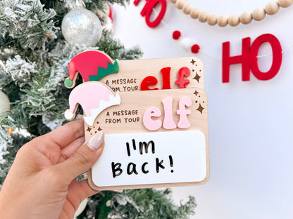 Message from your Elf Sign, Elf accessory, Dry Erase Board Reusable Elf Prop, Christmas Decor, Mini Elf Dry Erase Board, Elf Kit Idea