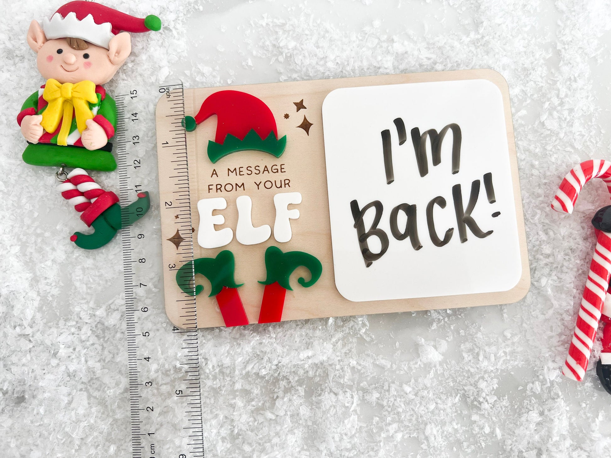 Message from your Elf Sign, Mini Elf Message Board, Elf accessory, Dry Erase Board Reusable Elf Prop, Christmas Decor, Elf Kit Idea