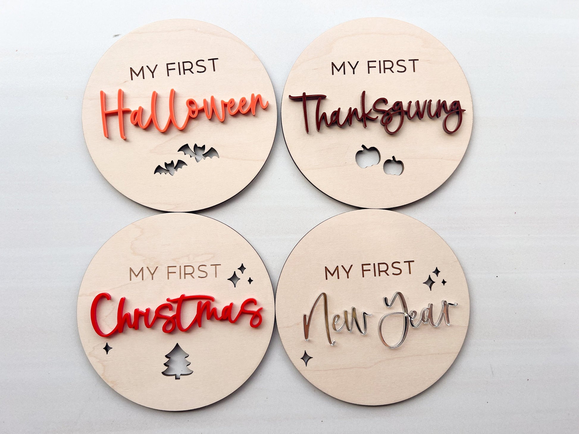 My First Holiday Bundle, Babys First Milestones Set, Holiday Photos Prop, My First Photo Markers, First Year Keepsake, Baby Shower Gift
