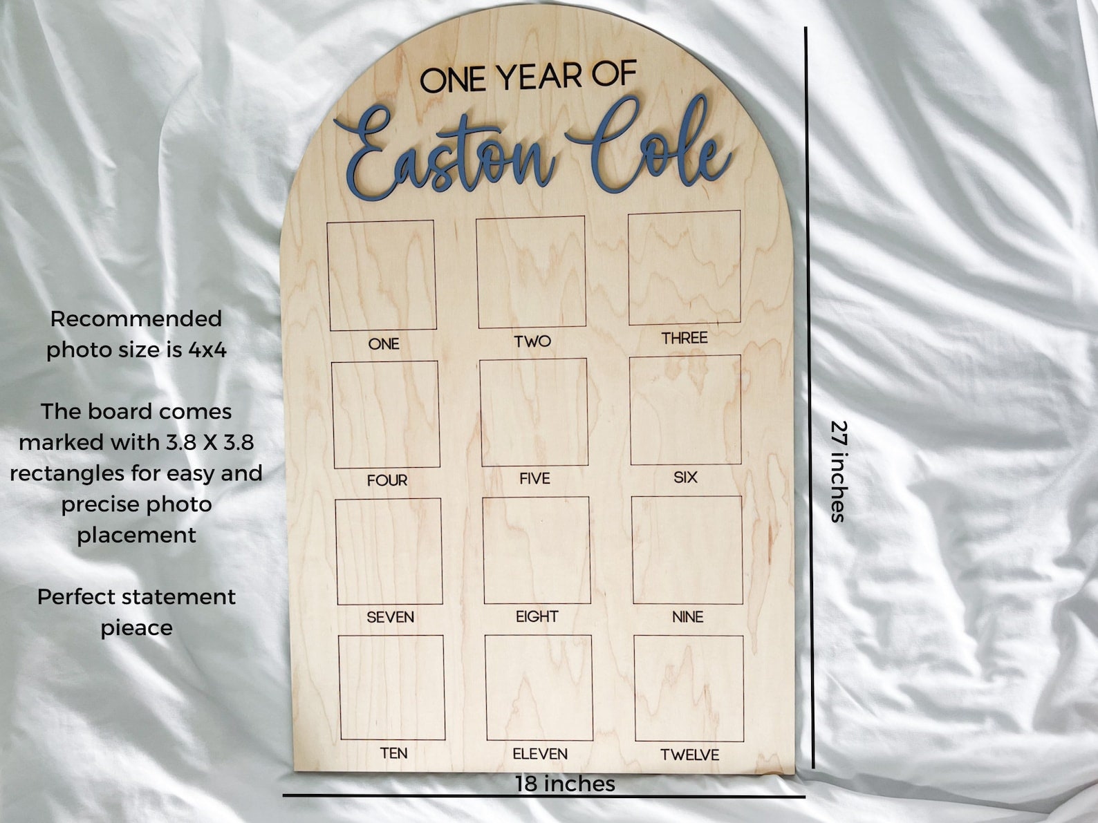 First Year Photo Board, Winter Onederland Birthday decor, one year of photo board, Baby's first year sign, milestone 12 month photo board,