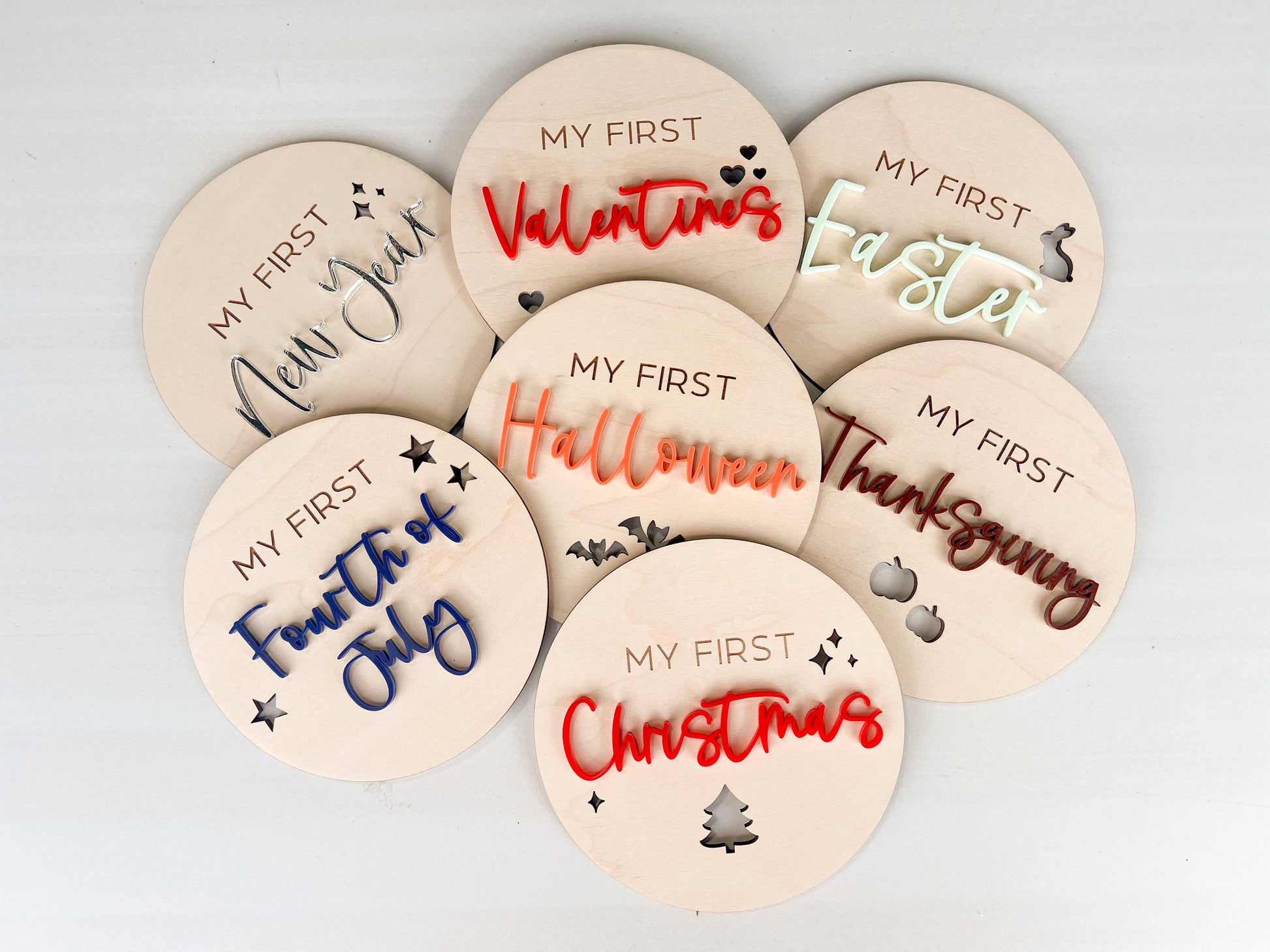 My First Holiday Bundle, Babys First Milestones Set, Holiday Photos Prop, My First Photo Markers, First Year Keepsake, Baby Shower Gift