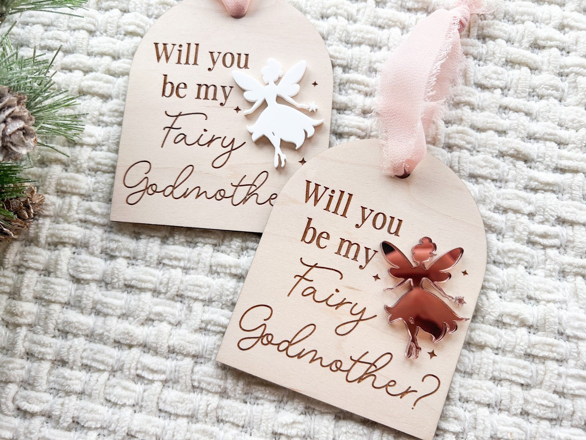 Will You be my Fairy Godmother Proposal, Fairy Godmother Ornament, godparent proposal ornament, gift for godmother