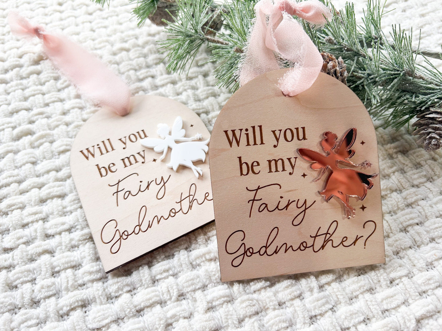Will You be my Fairy Godmother Proposal, Fairy Godmother Ornament, godparent proposal ornament, gift for godmother