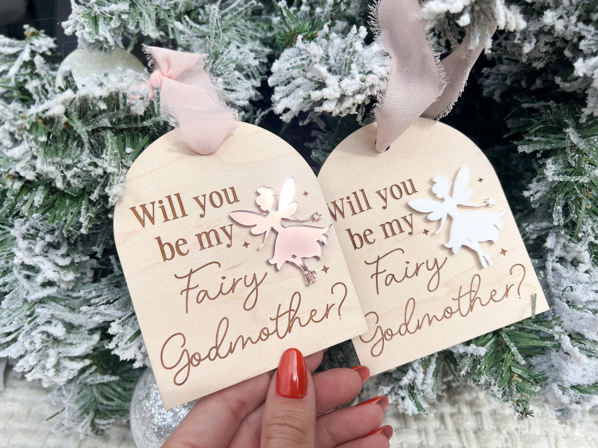 Will You be my Fairy Godmother Proposal, Fairy Godmother Ornament, godparent proposal ornament, gift for godmother
