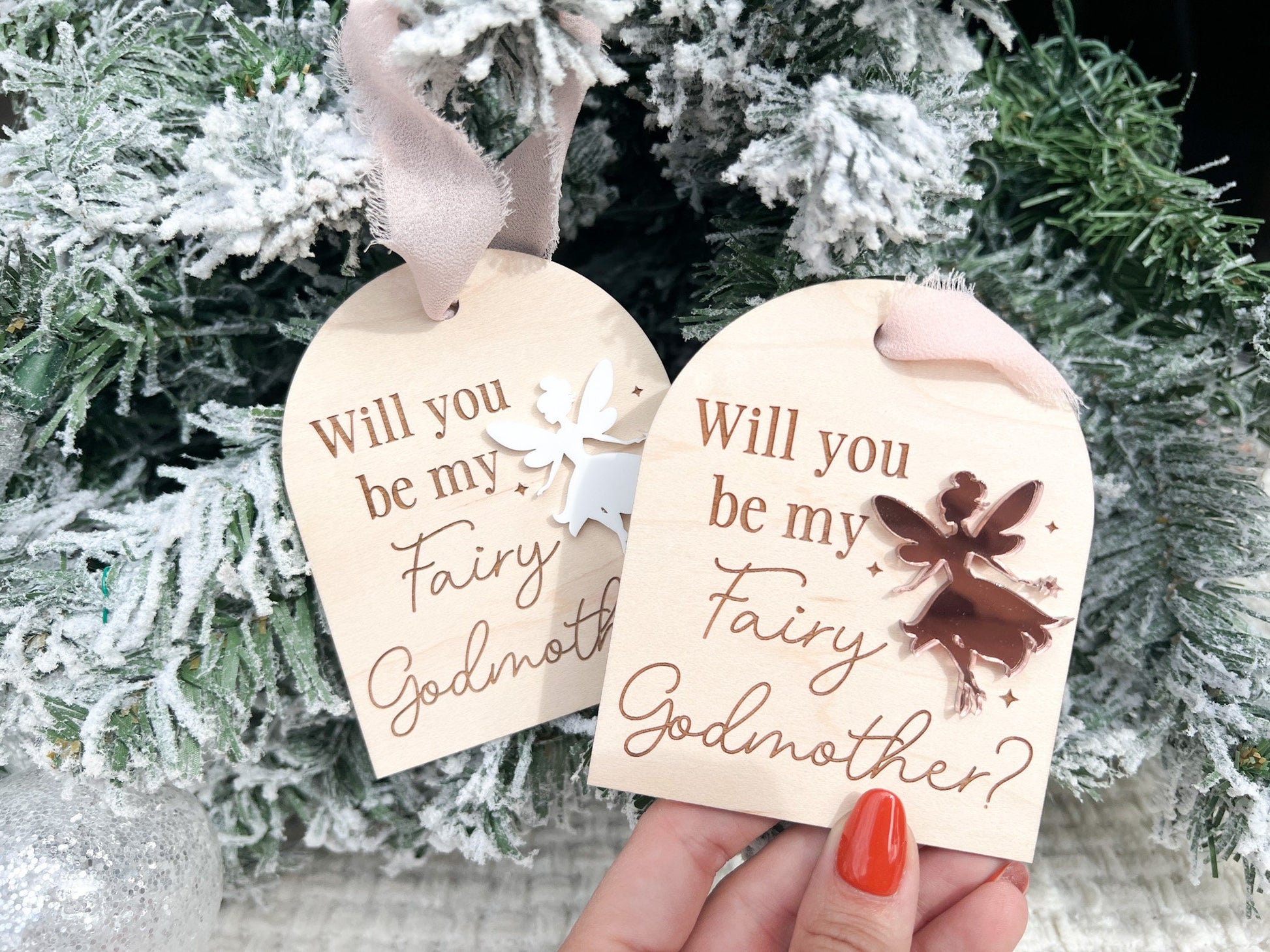 Will You be my Fairy Godmother Proposal, Fairy Godmother Ornament, godparent proposal ornament, gift for godmother