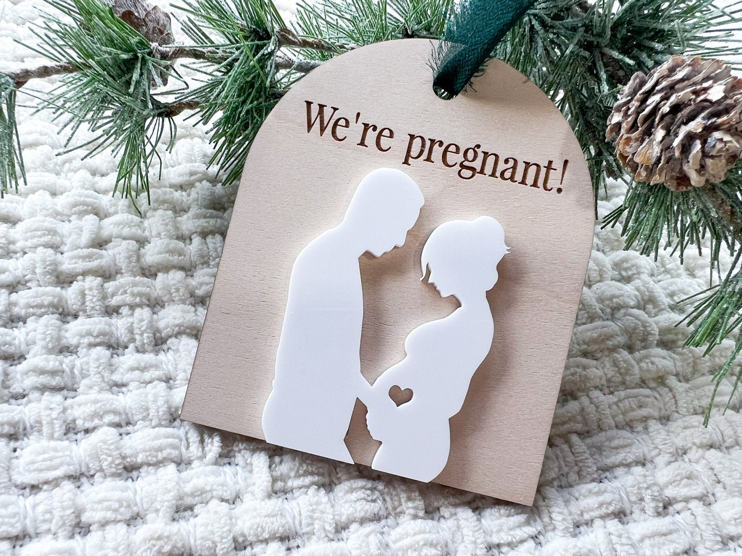 We're Pregnant Ornament, Pregnancy Announcement Ornament, Holiday Pregnancy Reveal, Baby Coming Soon 2026 Christmas Ornament