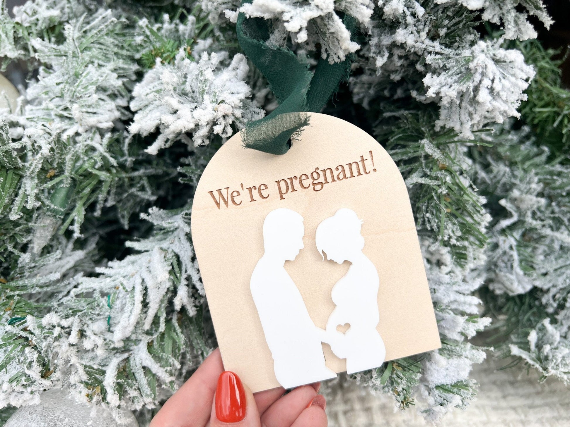 We're Pregnant Ornament, Pregnancy Announcement Ornament, Holiday Pregnancy Reveal, Baby Coming Soon 2026 Christmas Ornament