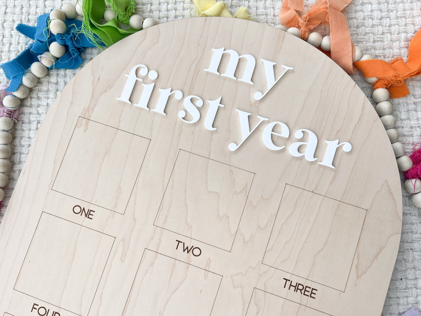 My First year photo board, One Year of Photo Frame, my first year sign, baby 12 month picture board, 1st Birthday Photo Collage