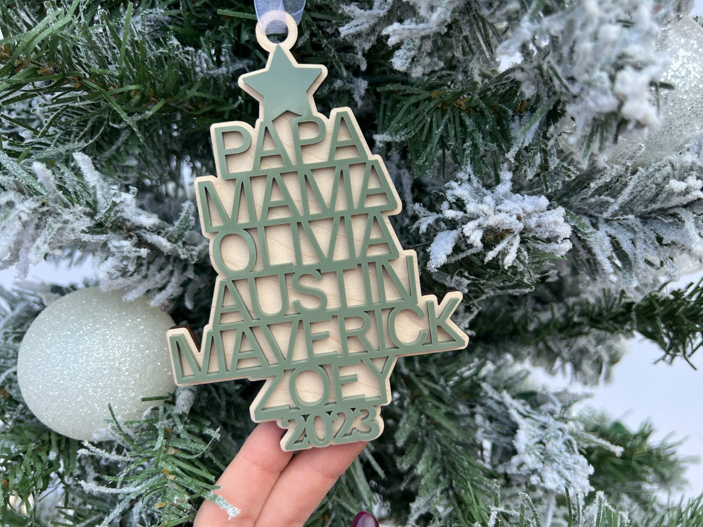 Family Christmas Ornament, Family Tree Ornament, Christmas Tree Ornament with Family Names, Personalized Christmas Tree Name Ornament 2024