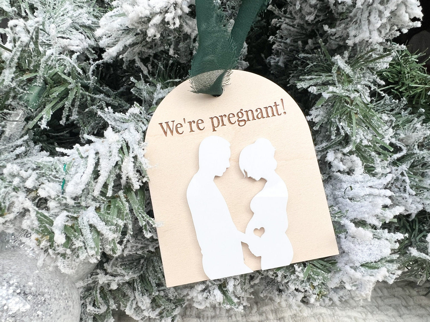 We're Pregnant Ornament, Pregnancy Announcement Ornament, Holiday Pregnancy Reveal, Baby Coming Soon 2026 Christmas Ornament