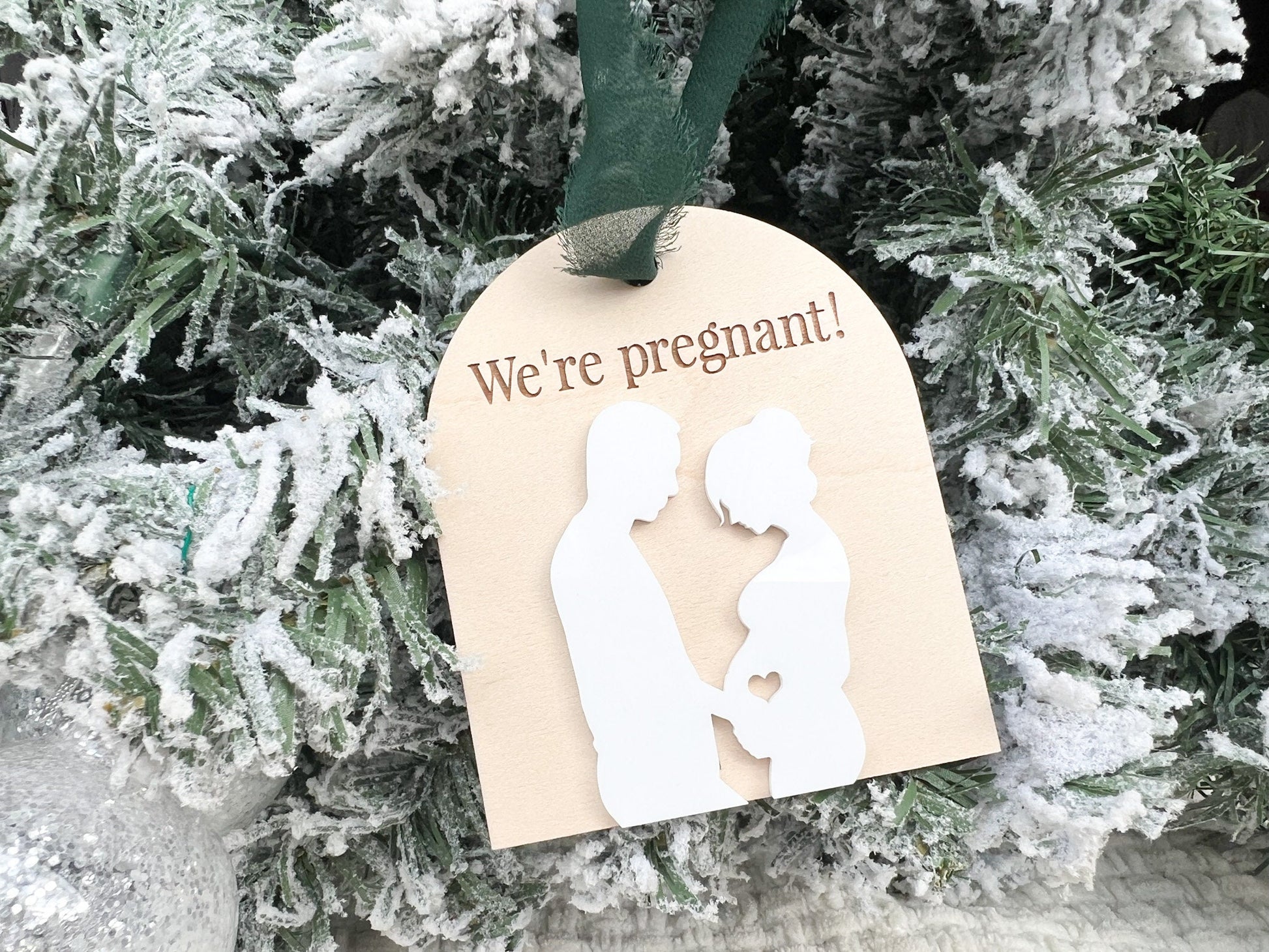 We're Pregnant Ornament, Pregnancy Announcement Ornament, Holiday Pregnancy Reveal, Baby Coming Soon 2026 Christmas Ornament