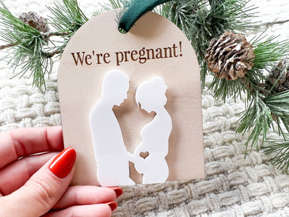 We're Pregnant Ornament, Pregnancy Announcement Ornament, Holiday Pregnancy Reveal, Baby Coming Soon 2026 Christmas Ornament