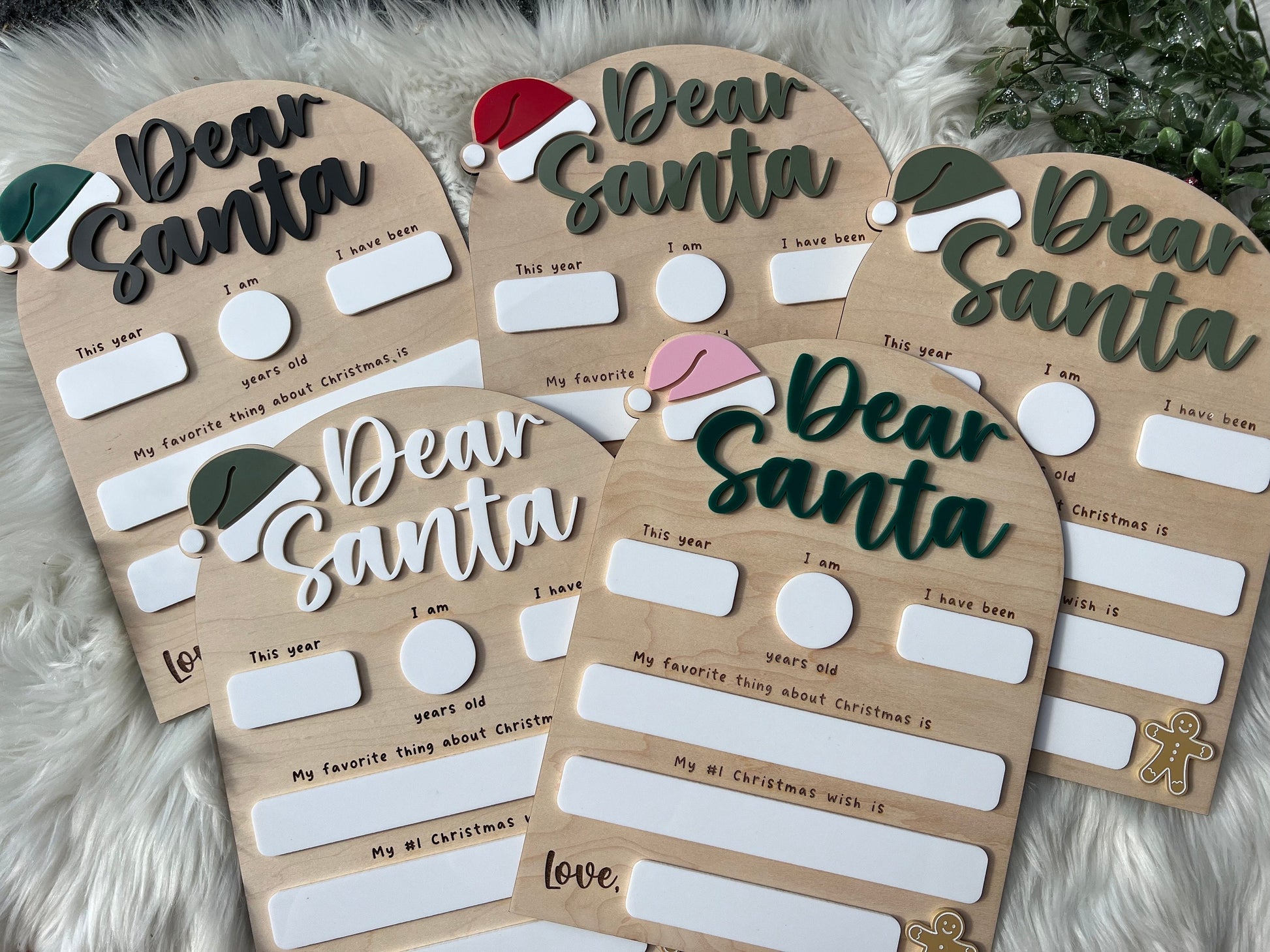 Dear Santa Board, Letter to Santa Board, Kids Christmas List Sign, Dry Erase Christmas Eve Sign, Dear Santa Wish List, Kids Christmas Letter