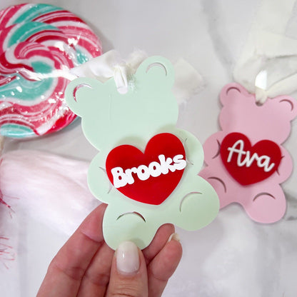 Candy Bear Personalized Valentines Day Tag