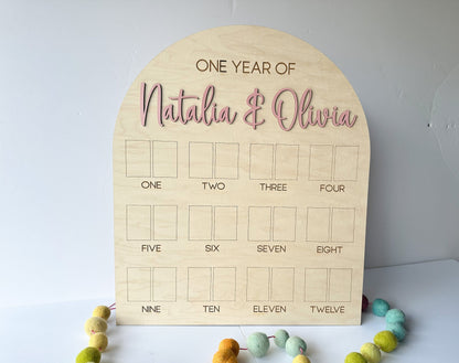 My First Year Board, One Year of Photo Board, First Year Board, First Birthday Decor, Baby's my first year sign 4x6, One Year Old Birthday