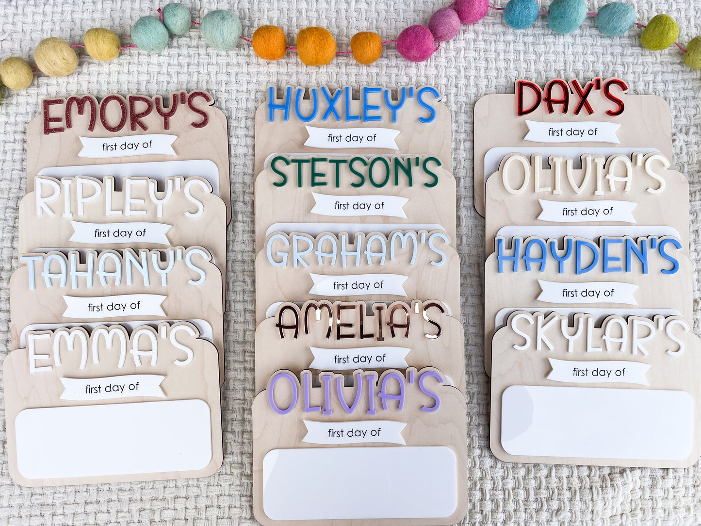 Personalized My First Day of Sign, Reusable Back to School Board, Last Day of School, Board Photo Prop, Sign for School Pictures