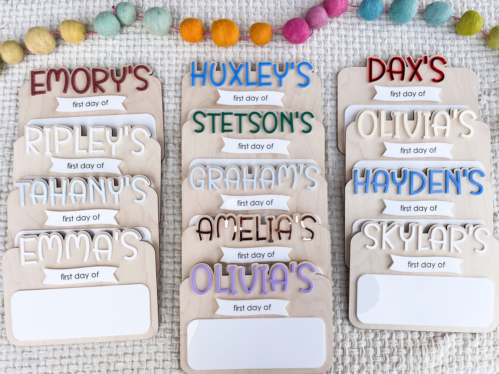 Personalized My First Day of Sign, Reusable Back to School Board, Last Day of School, Board Photo Prop, Sign for School Pictures