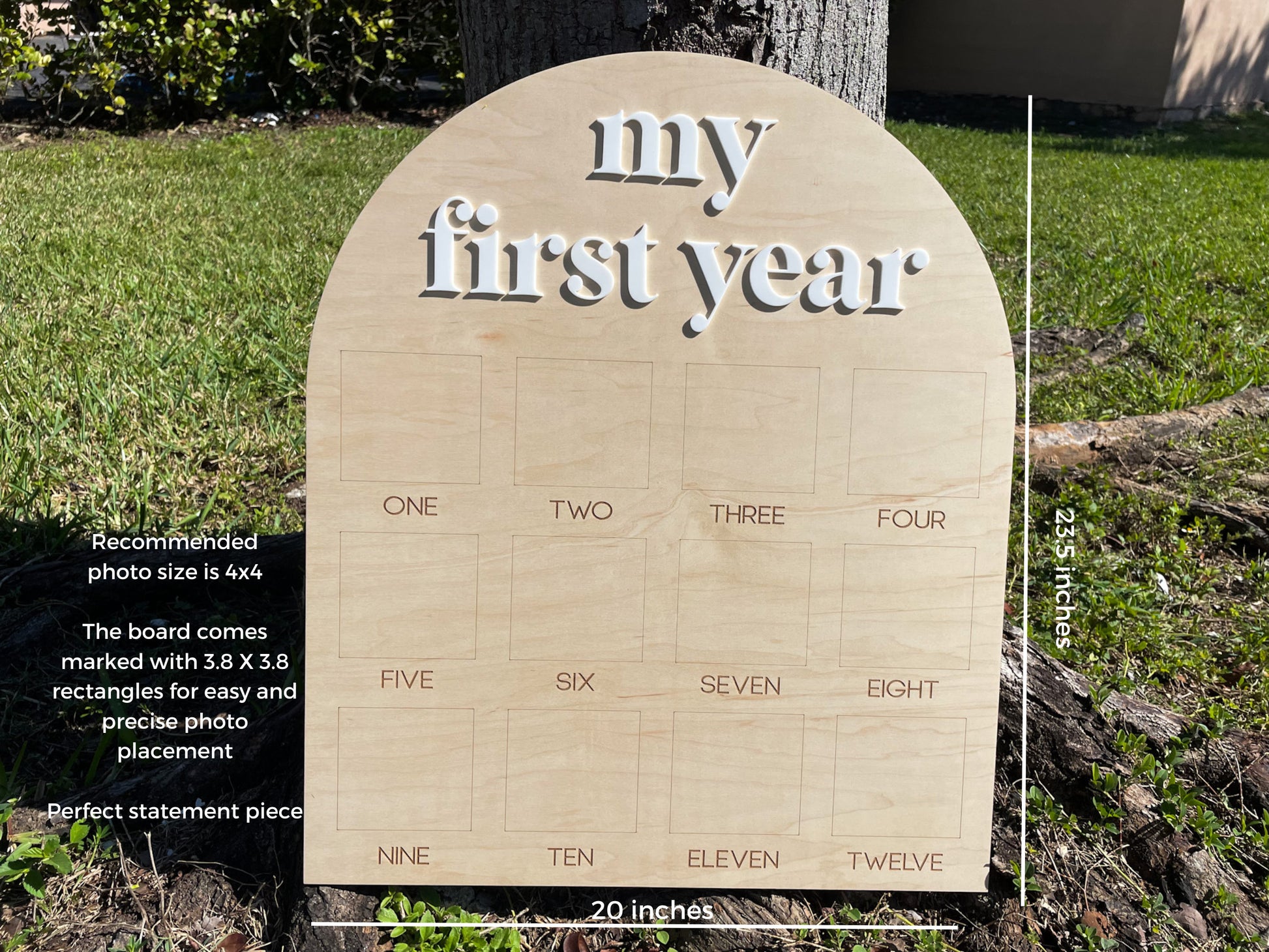 My First year photo board, One Year of Photo Frame, my first year sign, baby 12 month picture board, 1st Birthday Photo Collage