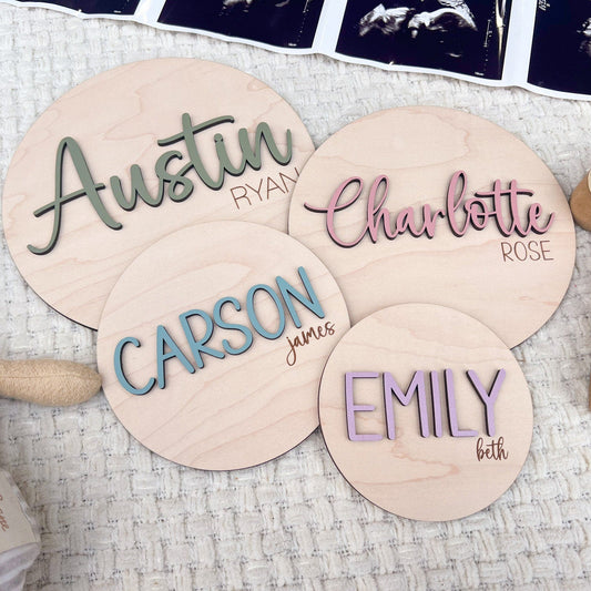 Baby Announcement Name Sign, Newborn Name Sign For Hospital, Name Plate Birth Announcement sign for Boy, Personalized Wood Sign Name Reveal