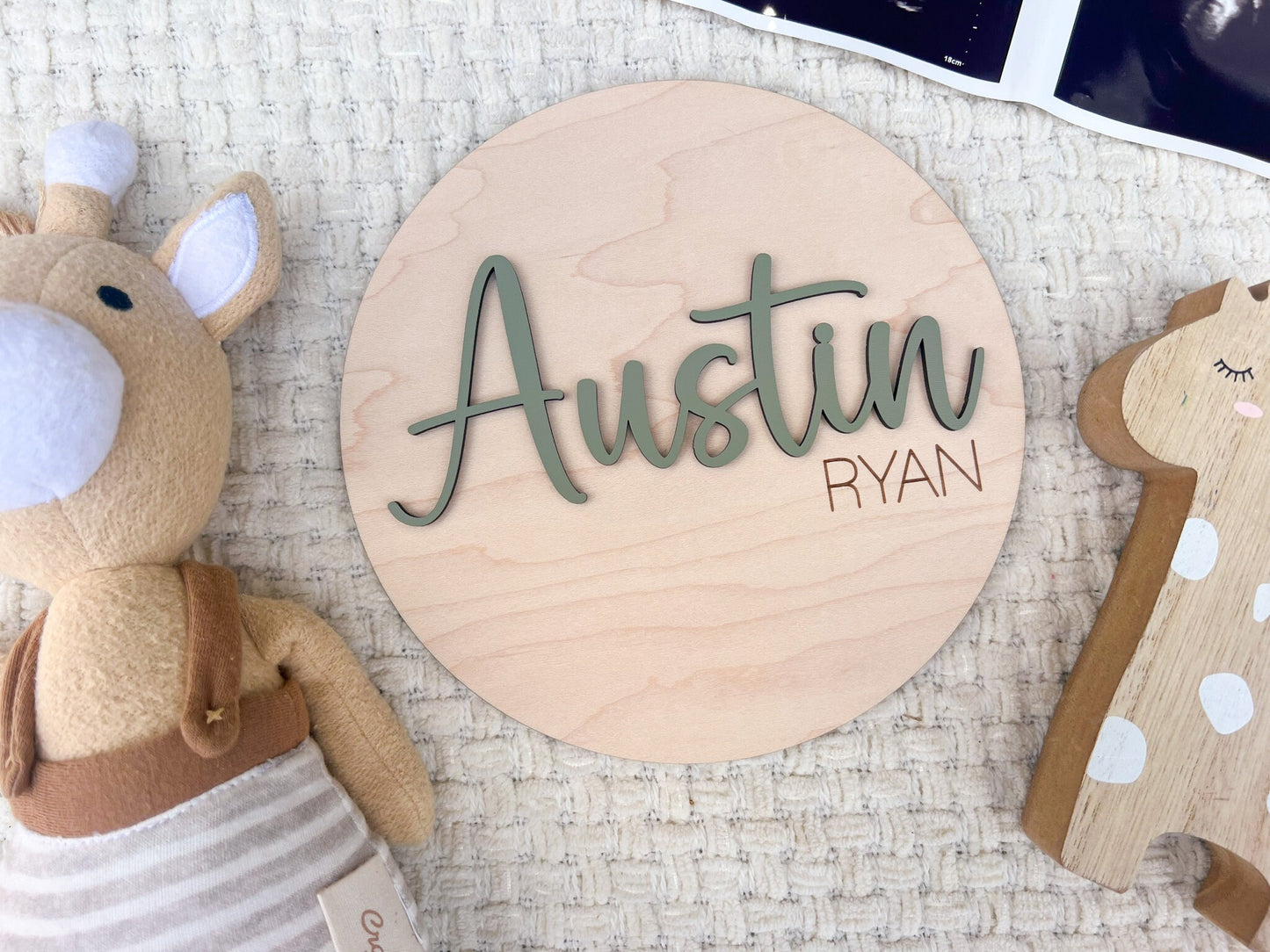 Baby Announcement Name Sign, Newborn Name Sign For Hospital, Name Plate Birth Announcement sign for Boy, Personalized Wood Sign Name Reveal