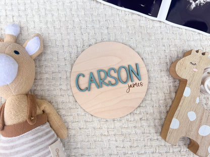 Baby Announcement Name Sign, Newborn Name Sign For Hospital, Name Plate Birth Announcement sign for Boy, Personalized Wood Sign Name Reveal