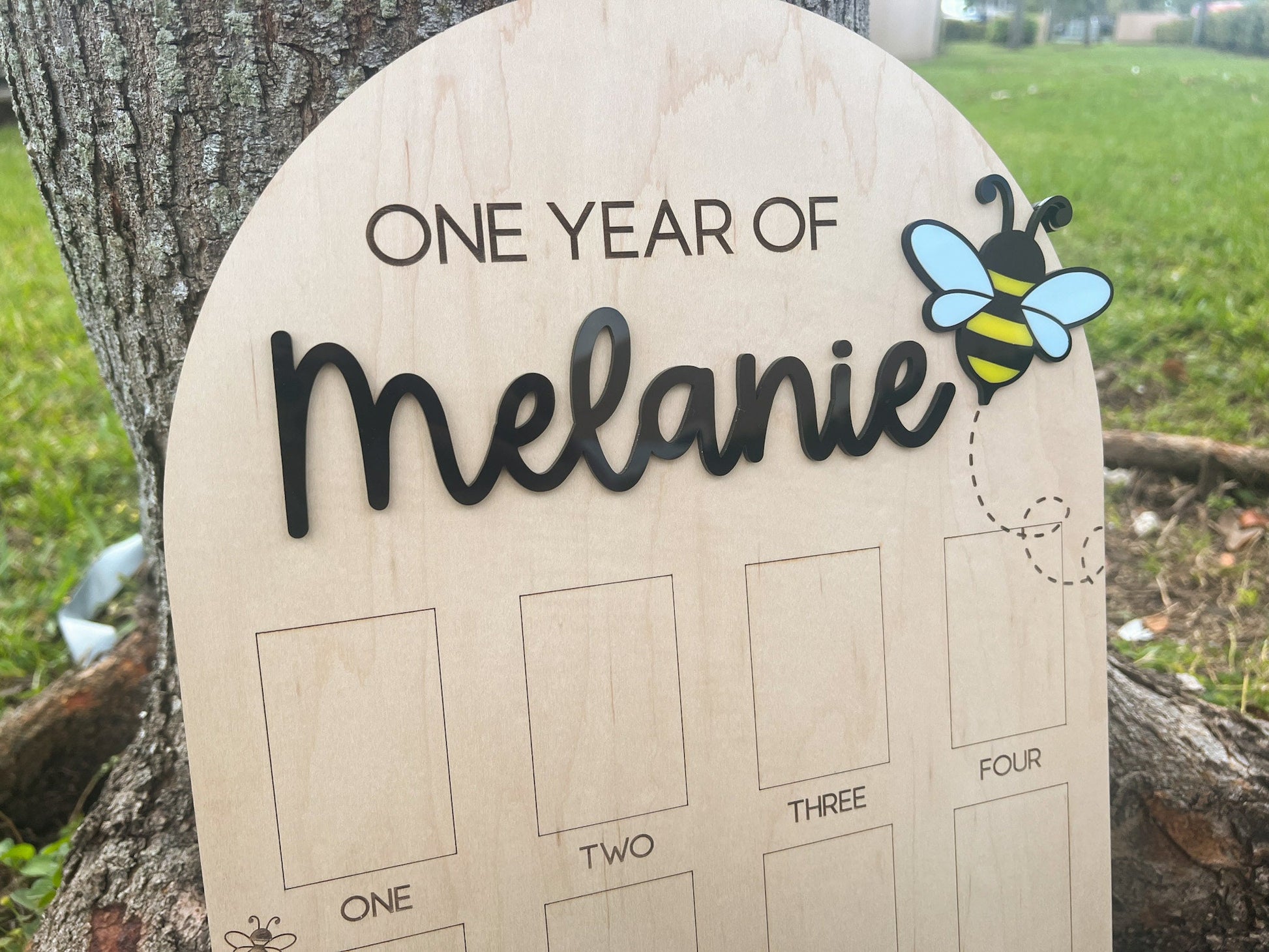 One year of Photo Board, Fun to Bee One Birthday Decor, Sweet to bee one party, Bumble Bee 1st bee day, Queen Bee first birthday party,