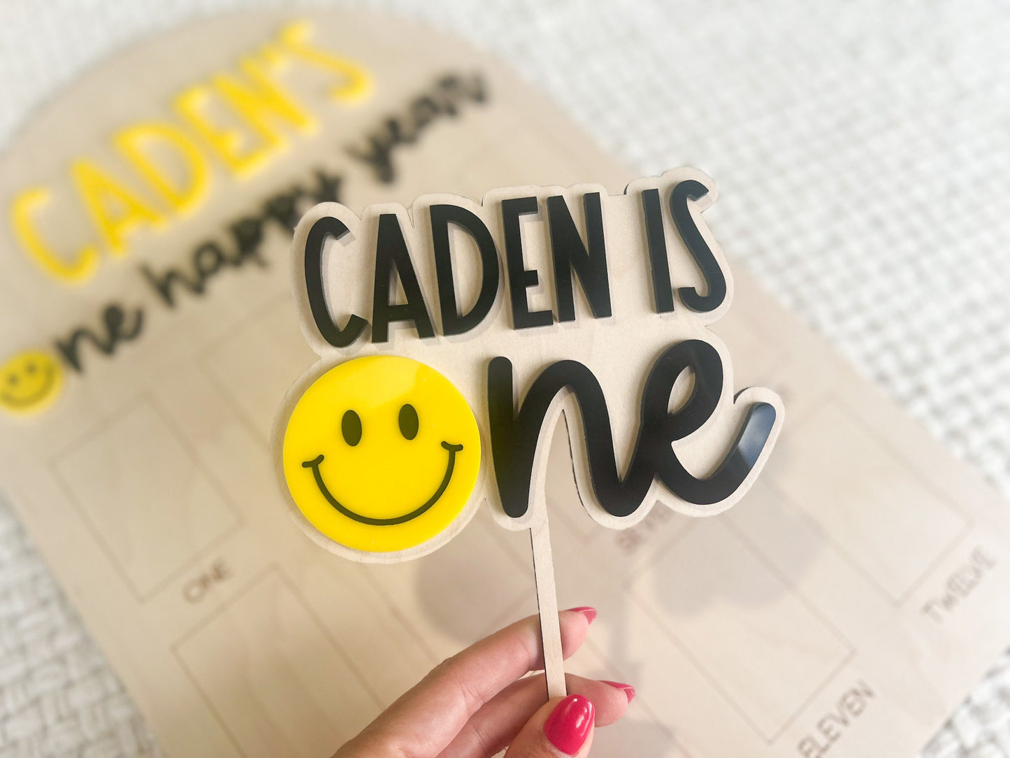 One Happy Dude Birthday Party Cake Topper, One Happy Year Cake Topper, Personalized cake topper with name for happy dude birthday party