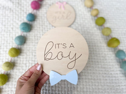 It's a Girl It's a Boy Gender Announcement, She's Here Hospital Gender Reveal, It's a Girl Boy Sign for Hospital, Girly Bow Hospital Sign