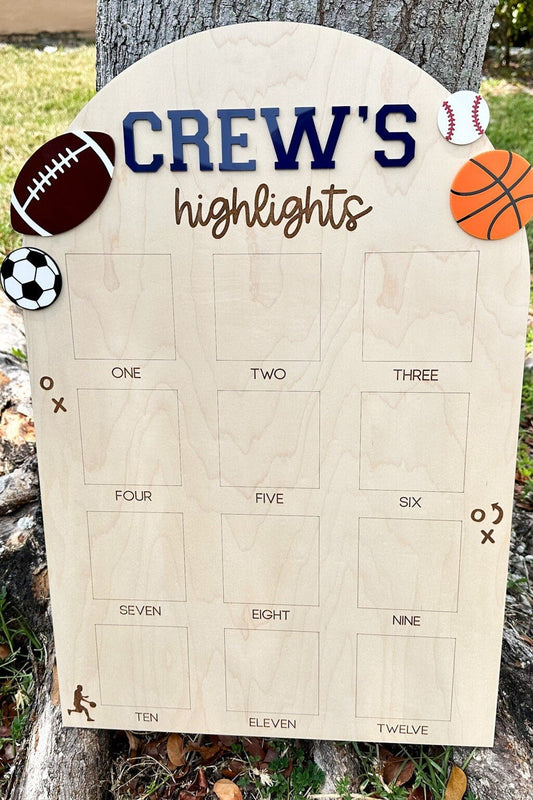 One Year of Photo Board, Rookie Year First Birthday Decor, All Star Year Birthday, Baby's my first year sign, 1st Birthday Sports Party
