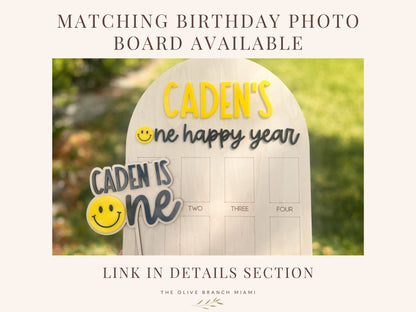 One Happy Dude Birthday Party Cake Topper, One Happy Year Cake Topper, Personalized cake topper with name for happy dude birthday party