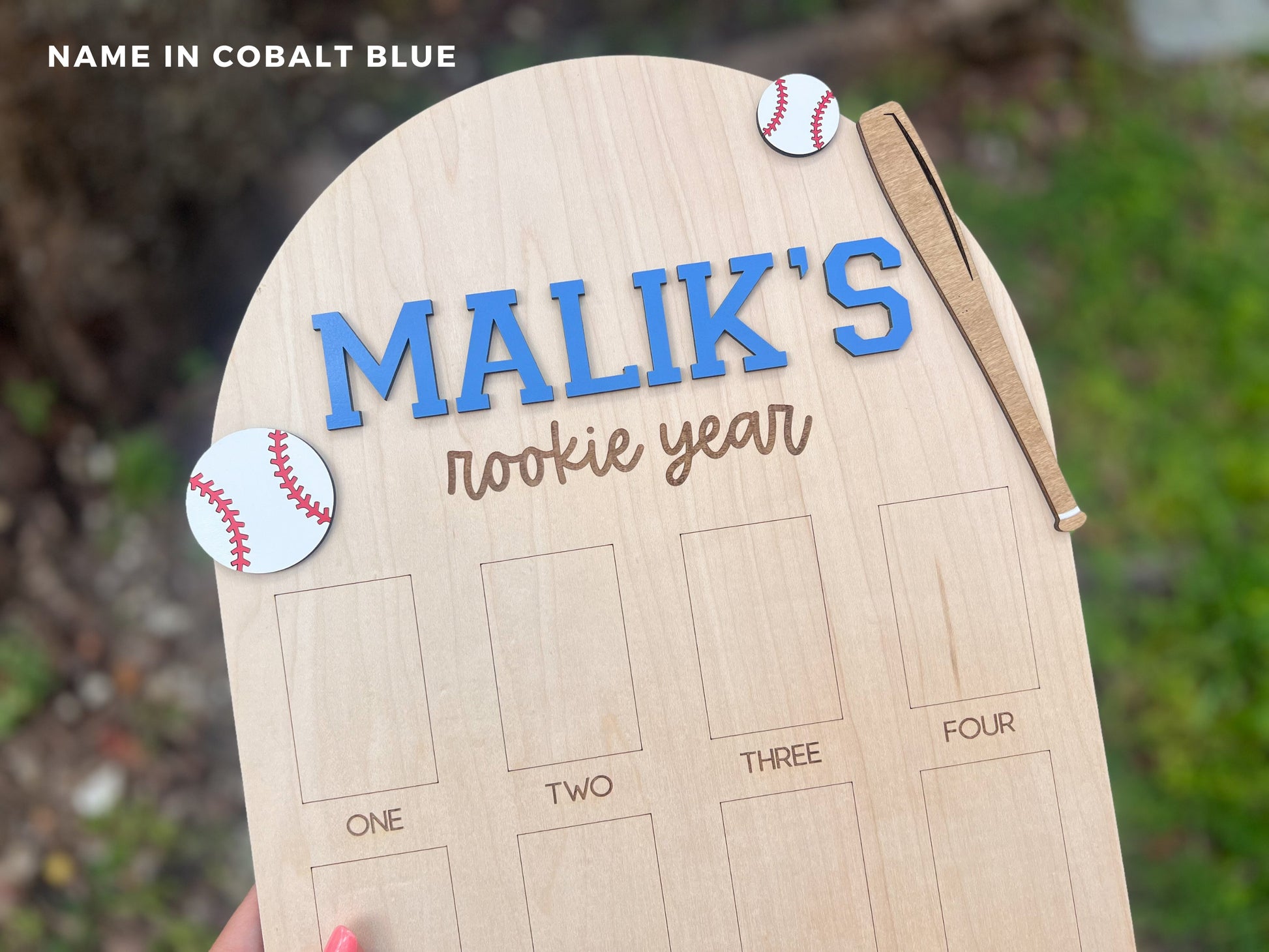 Baseball Birthday Photo Board, Sport Theme First Birthday, Rookie of the Year First Photo Board, 1st Birthday Baseball Party, 12 Month Photo