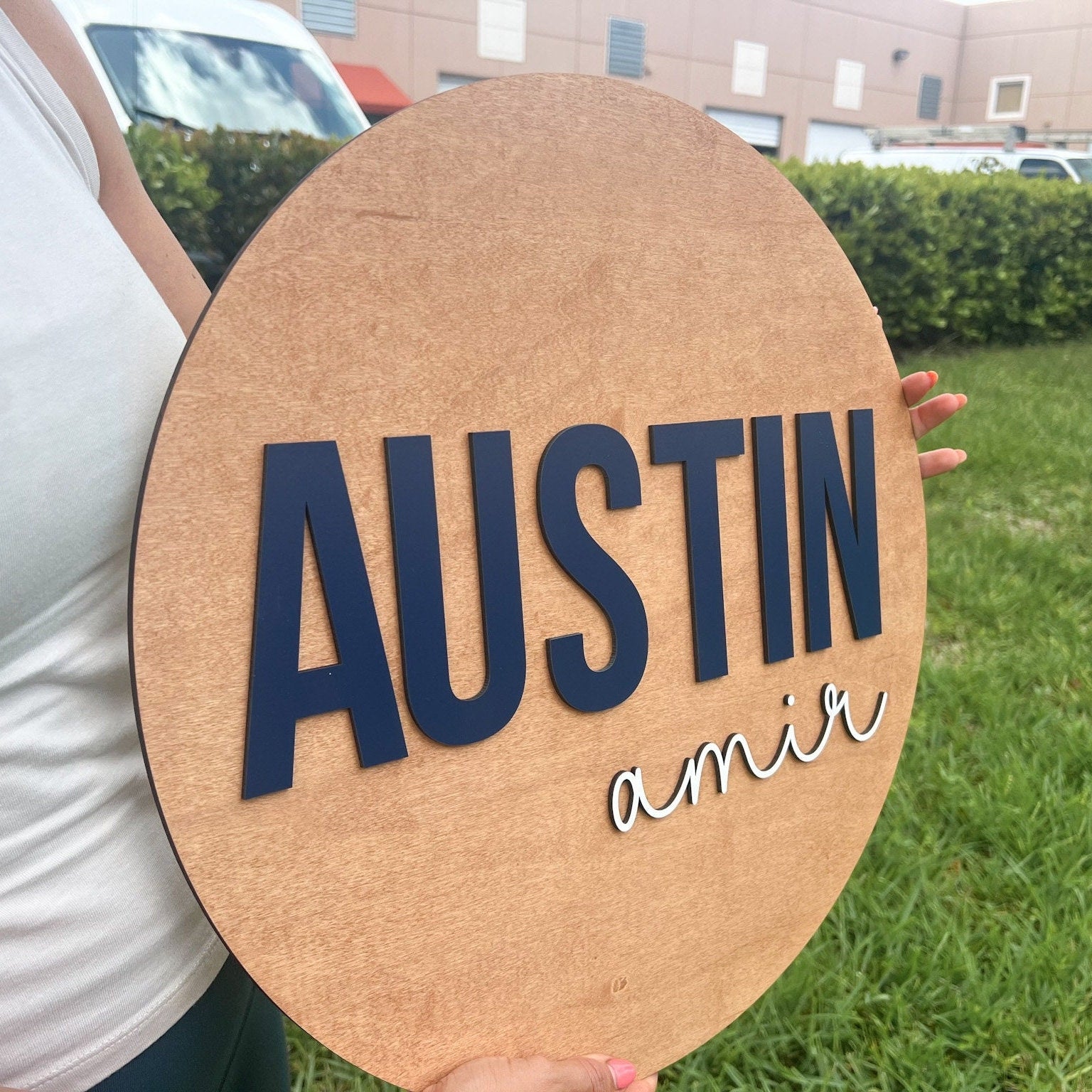 Nursery Name Sign, 3D Custom Name Sign, Baby Shower Gift, Round Wood Name Sign, Baby Name Sign, Name Reveal, Boy Nursery Theme, Crib Sign