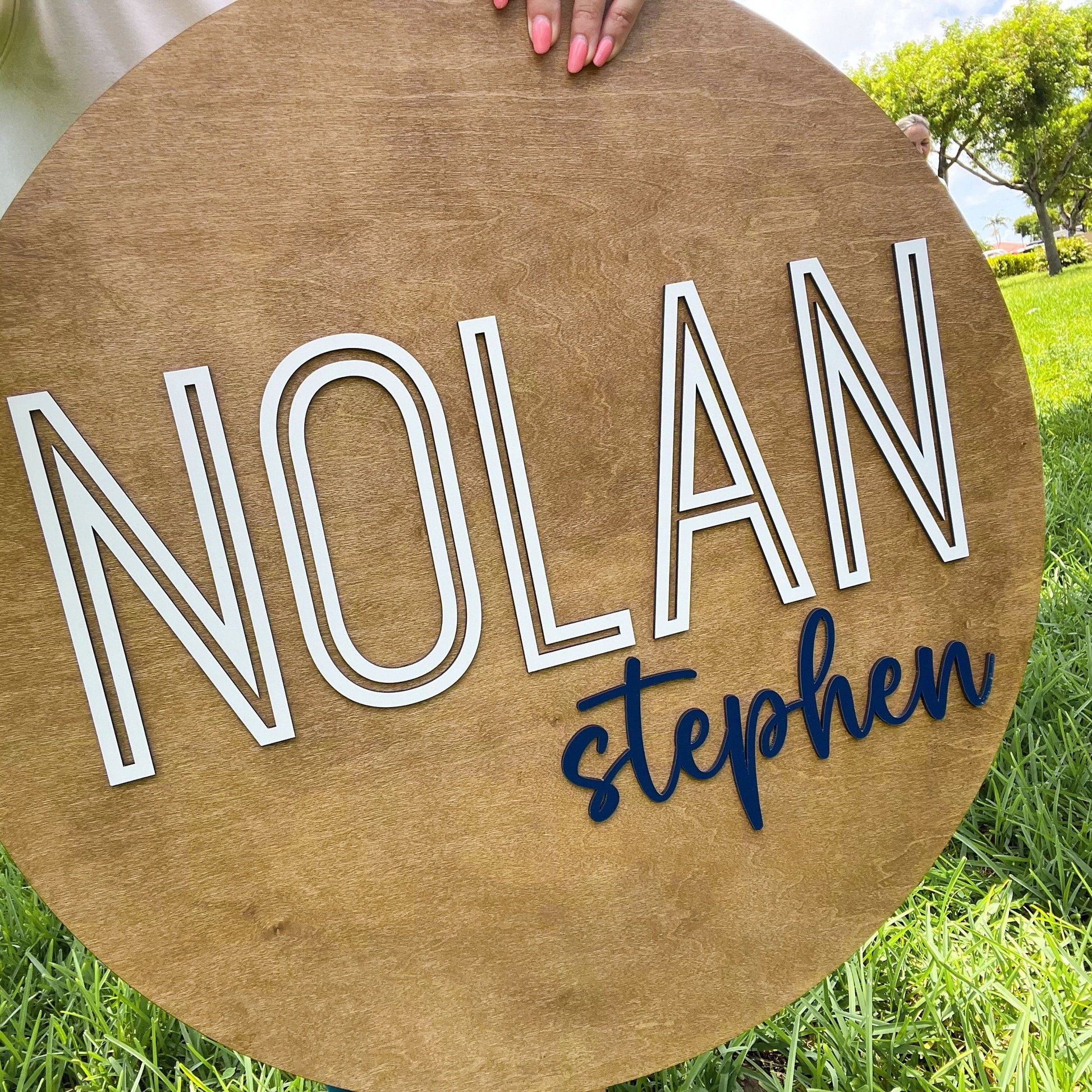 Nursery Round Name Sign, 3D Custom Name Sign, Boy Nursery Name Sign, Wood Baby Name Sign, Above Crib Name Sign, Name sign for nursery girl