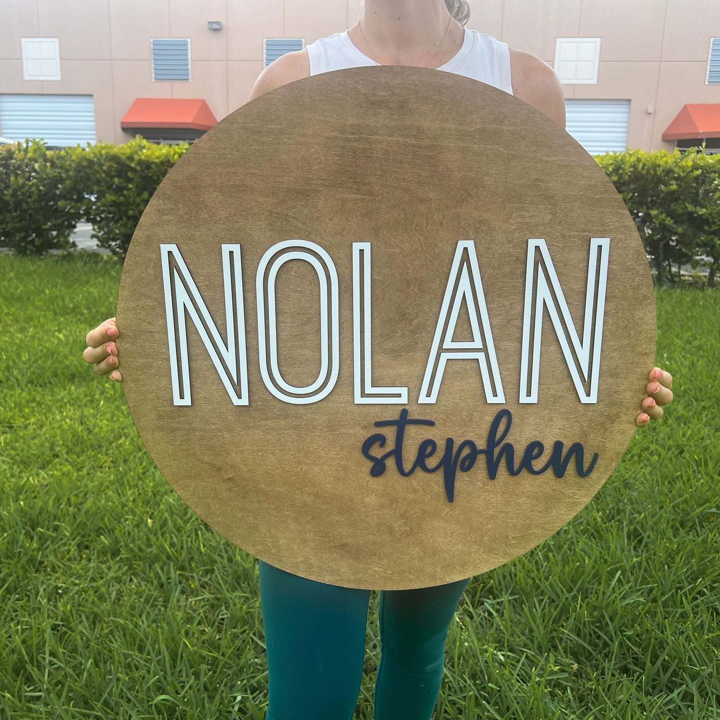 Nursery Round Name Sign, 3D Custom Name Sign, Boy Nursery Name Sign, Wood Baby Name Sign, Above Crib Name Sign, Name sign for nursery girl