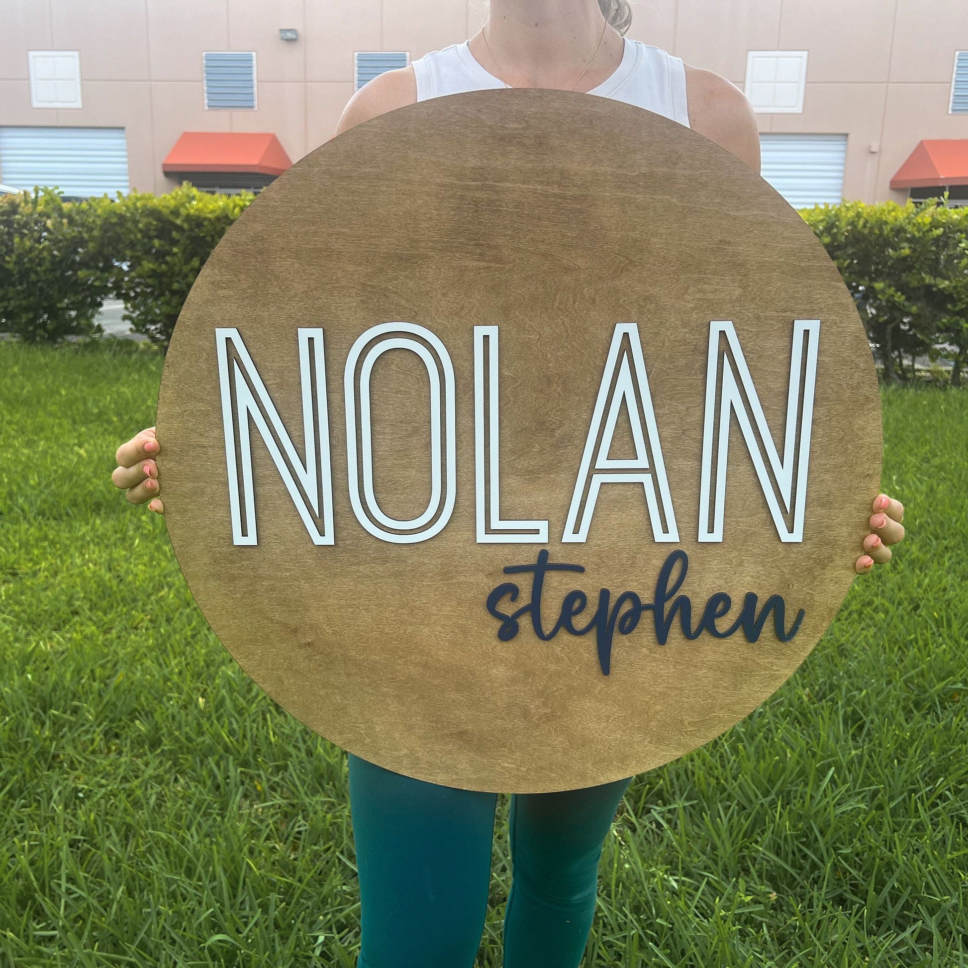Nursery Round Name Sign, 3D Custom Name Sign, Boy Nursery Name Sign, Wood Baby Name Sign, Above Crib Name Sign, Name sign for nursery girl
