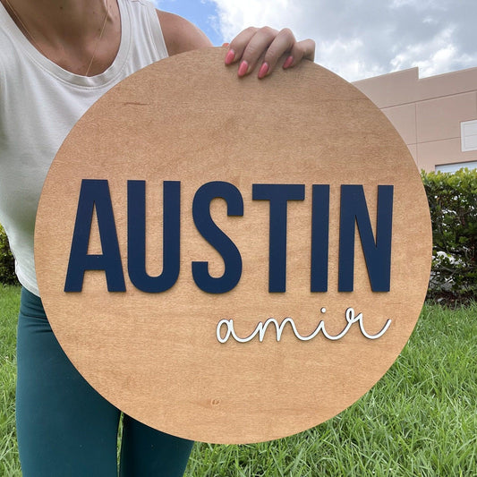 Nursery Round Name Sign, 3D Custom Name Sign, Boy Nursery Name Sign, Wood Baby Name Sign, Above Crib Name Sign, Name sign for nursery girl
