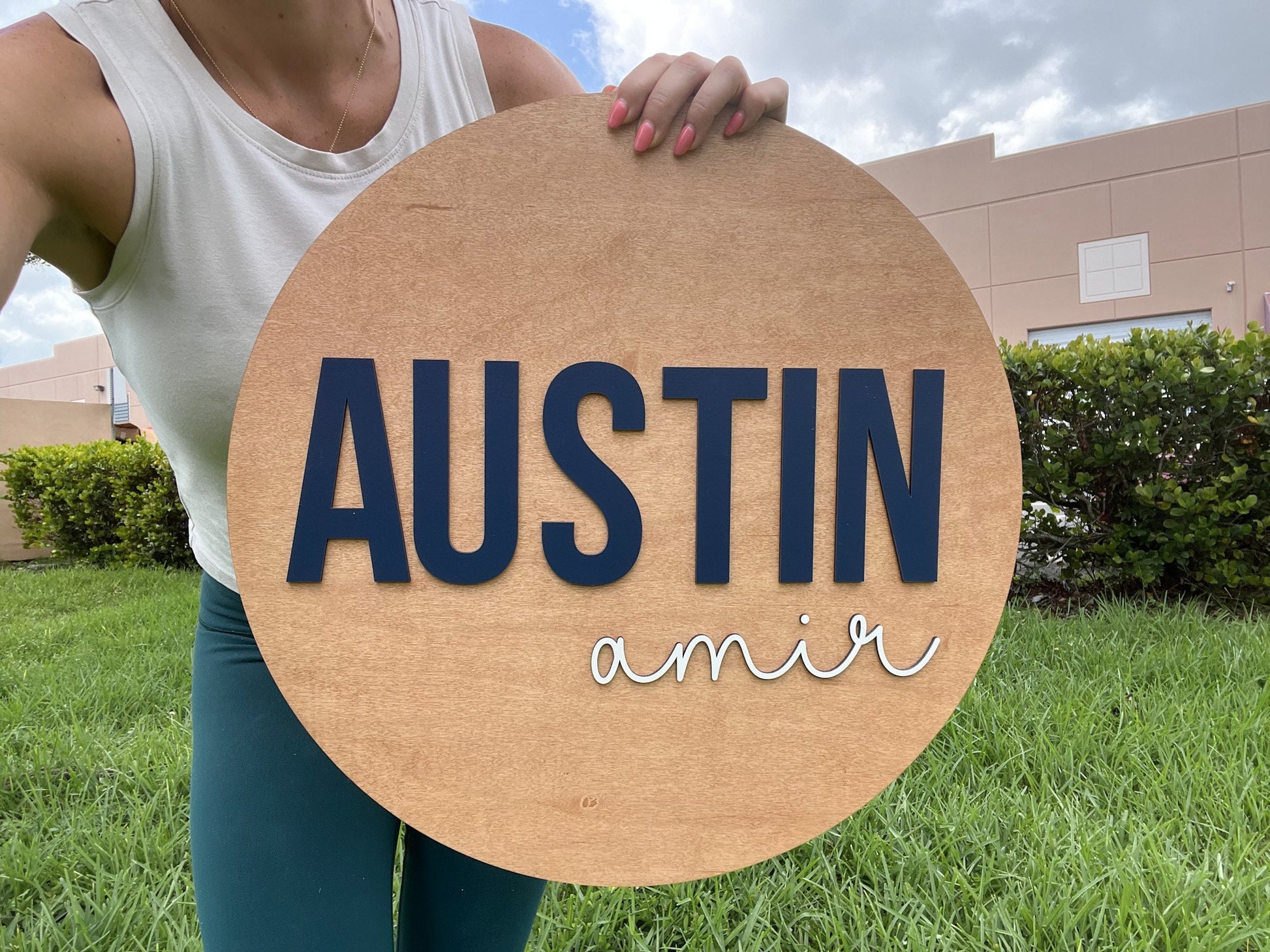Nursery Name Sign, 3D Custom Name Sign, Baby Shower Gift, Round Wood Name Sign, Baby Name Sign, Name Reveal, Boy Nursery Theme, Crib Sign