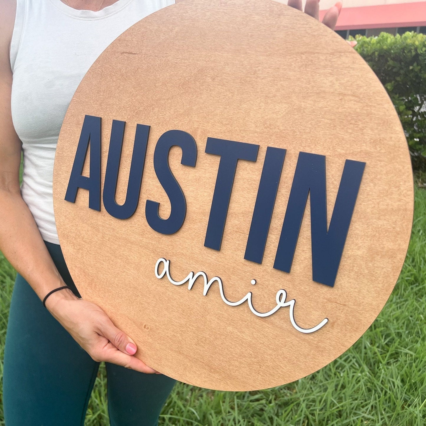 Nursery Name Sign, 3D Custom Name Sign, Baby Shower Gift, Round Wood Name Sign, Baby Name Sign, Name Reveal, Boy Nursery Theme, Crib Sign