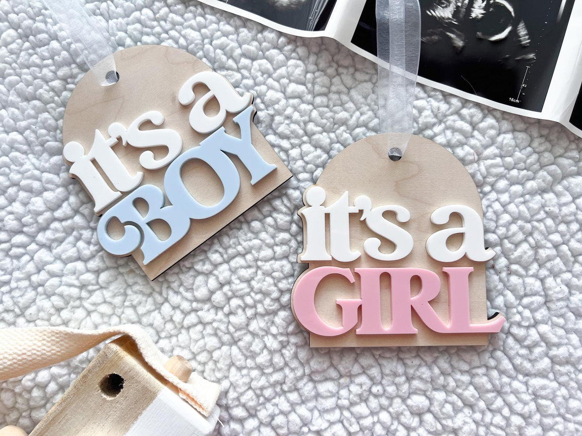 It's a Boy It's A Girl Christmas Ornament, Holiday Gender Reveal Ornament, Pregnancy Announcement, Baby Coming Soon Christmas Ornament