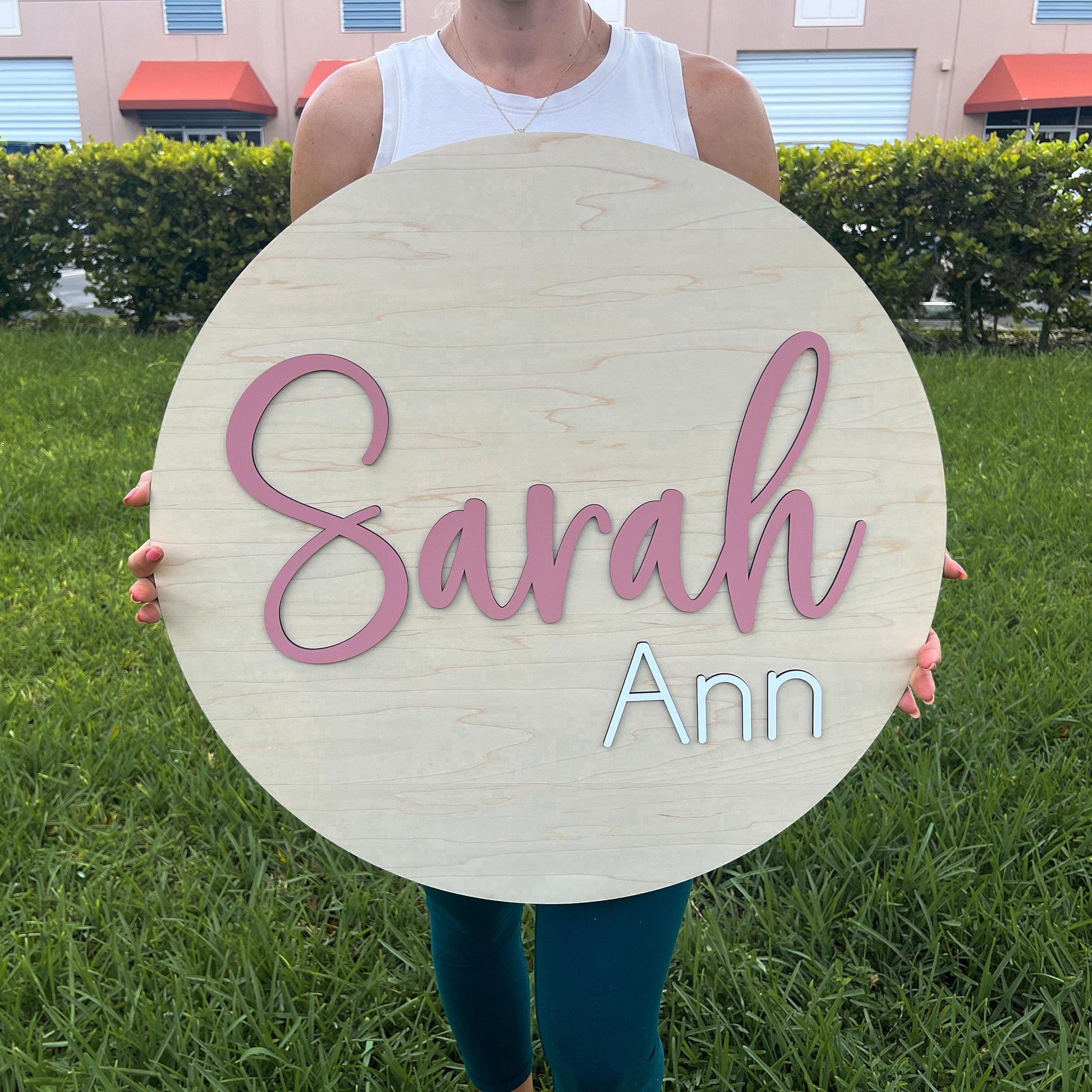 Round Wood Nursery Name Sign, Above Crib Sign, 3D Custom Name Sign, Baby Shower Gift, Baby Name Sign, Name Reveal, Girl Nursery Theme, Boy